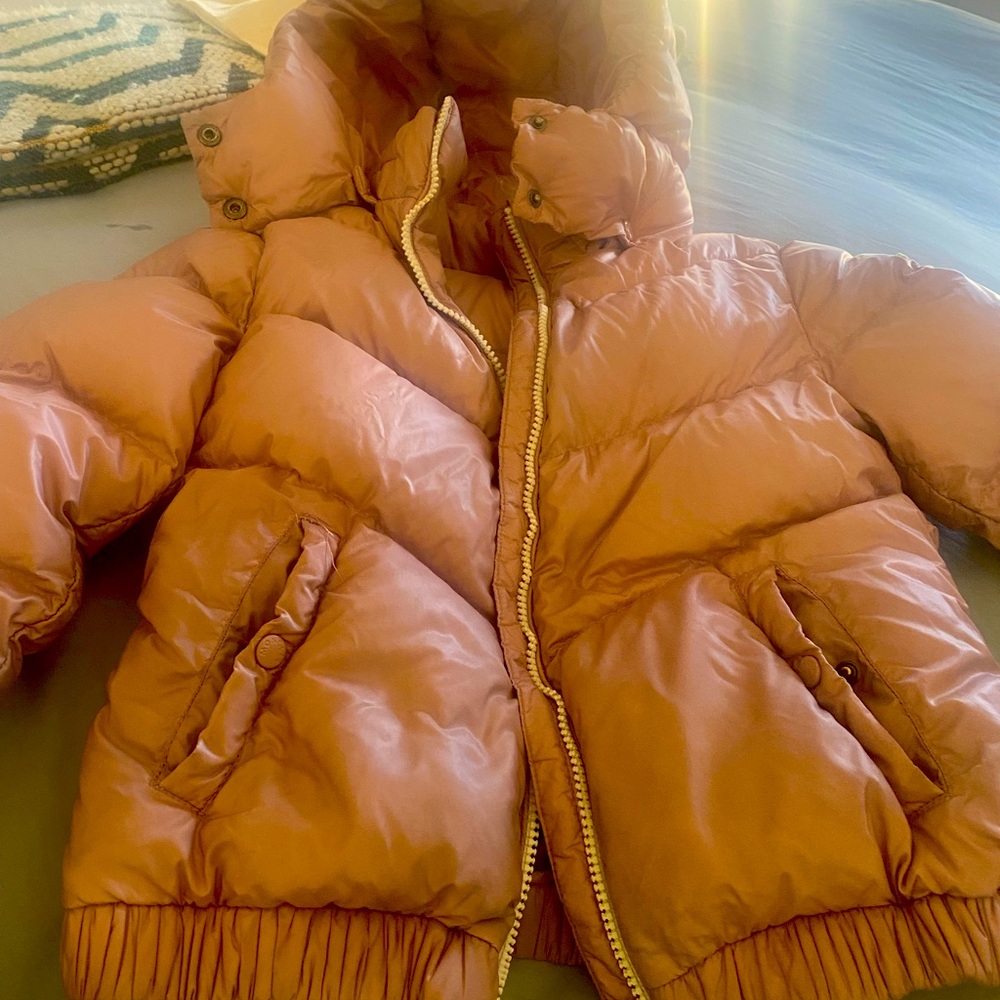 Moncler soft pink girls jacket gently used.